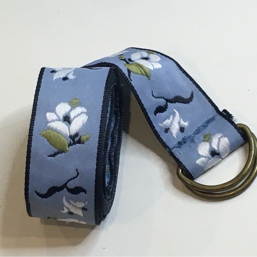 Blue Floral Fabric Belt